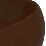 Luxury Wash Basin Round Matt Dark Brown 40x15 cm Ceramic 147006