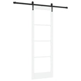 Sliding Door White 73.5 x 211 cm Solid Pine Wood and Glass 3332326