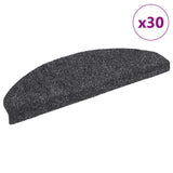 Stair Mats Self-adhesive 30 pcs 65x21x4 cm Dark Grey Half Round Large 3365656