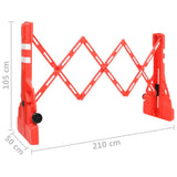 Folding Traffic Barrier Red 210x50x105 cm 150989