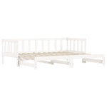 ZNTS Day Bed with Trundle without Mattress White 80x200 cm Solid Wood 836160