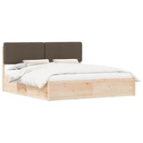 Bed Frame with Upholstered Headboard Taupe 180 x 200 cm 3398147