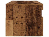 TV Cabinet with LED Lights Old Wood 120x35x40 cm Engineered Wood 856305