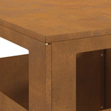 Fire Pit Brown 35 x 35 x 100 cm Weathering Steel 858931