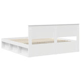 Bed Frame with Headboard White 200 x 200 cm Engineered wood 3407832