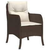 7 Piece Garden Dining Set with Cushions Brown Poly Rattan 3211938