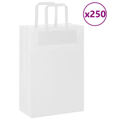 ZNTS Paper Bags 250 pcs with Handles White 21x11x31 cm 4101840