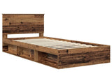 Bed Frame with Headboard Old Wood 90 x 200 cm Solid Pine Wood 3411062