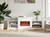 Electric Fireplace White 110 x 30 x 50 cm Engineered wood 8021159