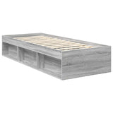 Bed Frame Grey Sonoma 75 x 190 cm Solid Pine Wood 3409422