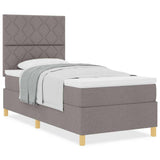 Box Spring Bed with Headboard Taupe 100 x 200 cm Fabric 3339676