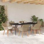 Garden Dining Set with Cushion 7 pcs Beige Poly Rattan 3261696