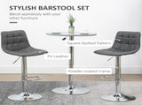 Adjustable Bar Stools Set of 2, Swivel PU Leather Upholstered Barstools with Tufted Seat and Back, T3398P341390