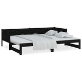 Pull-out Day Bed without Mattress Black 2x cm 820266