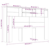 Headboard Cabinet Concrete Grey 160x19x103.5 cm 811875