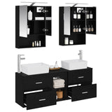 Bathroom Furniture Set 5 pcs Black Oak 3406840