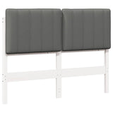 Upholstered Headboard White and Light Grey 120 cm 880192