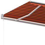 ZNTS Manual Retractable Awning with Posts 6x3.5 m Orange and Brown 3070080