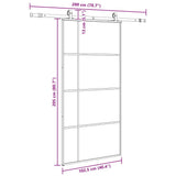 Sliding Door with Hardware Set Black 102.5x205 cm ESG Glass 3375873