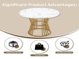 White with Metal Leg , Kitchen Table, Sturdy Metal Frame, Modern Marble or Dining Tables, N639P264555O