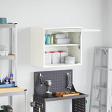 Wall Cabinet for Garage with Gas-lift Door White 883269