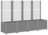 Garden Planter with Trellis Light Grey 160x40x140 cm PP 367872