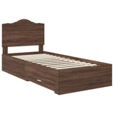 Bed Frame with Headboard Brown Oak 100 x 200 cm Engineered Wood 3413645
