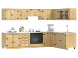Cabinet with Drawer SKI 10 pcs Honey Brown Solid Pine Wood 3392648