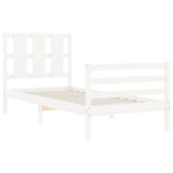 Bed Frame without Mattress White 90x200 cm Solid Wood 3194102