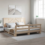 Bed Frame without Mattress with Headboard 200x200 cm Solid Wood 3281561