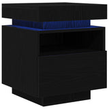 Bedside Cabinet Black Oak 40 x 39 x 48.5 cm Engineered wood 862186