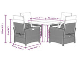 5 Piece Garden Dining Set with Cushions Light Grey Poly Rattan 3212599