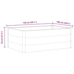 Garden Raised Bed WPC 150x100x54 cm Grey 43609