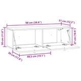 Wall-Mounted TV Cabinet Wall-mounted Old Wood 98 x 31 x 30 cm 898053