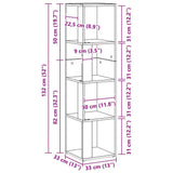 Corner Shelves Black Oak 33 x 33 x 132 cm Engineered Wood 862692
