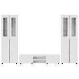 TV Cabinet Set FLORIN 3 pcs High Gloss White Engineered Wood 3397998