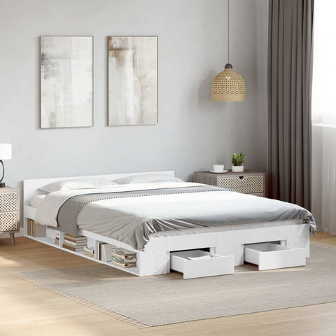 Bed Frame with Drawers without Mattress White 120x200 cm 3280755