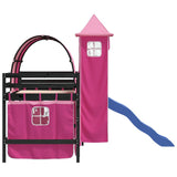 Kids' Loft Bed with Tower without Mattress Pink 80x200 cm 3207098