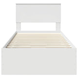 Bed Frame with Drawer White 90 x 190 cm Engineer Wood 3410749