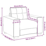ZNTS 3 Piece Sofa Set with Cushions in Taupe Fabric 3324634