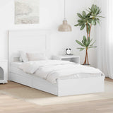Storage Bed with Headboard White 90 x 190 cm Engineered Wood 3410269