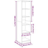 Wardrobe Grey Sonoma 50x50x200 cm Engineered Wood 3307716