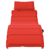 Sun Lounger with Cushion Red Solid Wood Acacia 367637