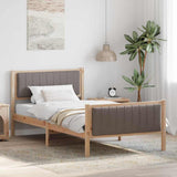 Bed frame Brown and taupe 100 x 200 cm Solid pine wood 878492