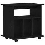 Rolling Cabinet Black Oak 60 x 45 x 55 cm Engineered Wood 862674