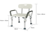 Medical Bathroom Safety Shower Tub Aluminium Alloy Bath Chair Bench with Back & Handle White 28373479