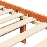 Bed Frame Wax Brown 205.5 x 145.5 x 100 cm Solid Pine Wood 3418140