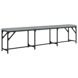 Dining Bench Light Grey 186x32x45 cm Steel and Fabric 835224