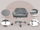 Office Chair, Swivel Desk Chair, Velvet-Feel Fabric Vanity Chair with Adjustable Height and Rolling T3398P344780