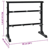 Dumbbell Rack Black 99 x 45 x 95.5 cm Powder-Coated Steel 42002574